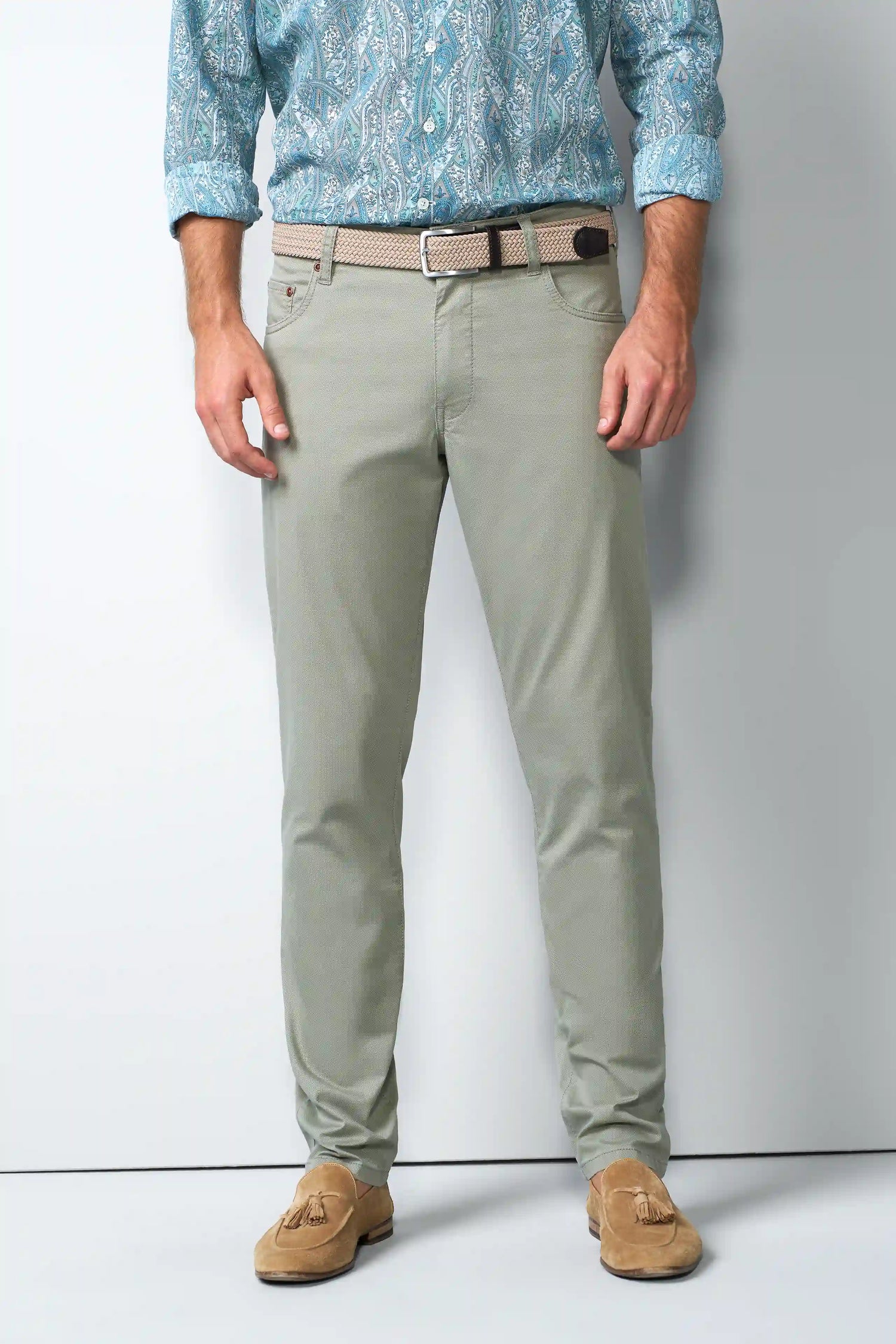FIVE 1-6075 FIVE-POCKET TROUSERS WITH A MICRO PRINT